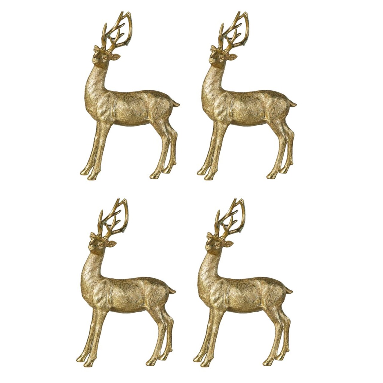 Set of 4 16.25''H Resin Christmas Standing Reindeer Table Decor